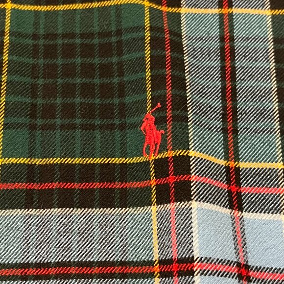 Ralph Lauren Men's Plaid Flannel Shirt, Sky Blue, XL - Picture 4 of 7